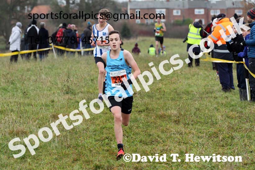 Boys under-15s, 2021 North Eastern Cross Country Championships, Sedgefield. Photo: David T. Hewitson/Sports for All Pics